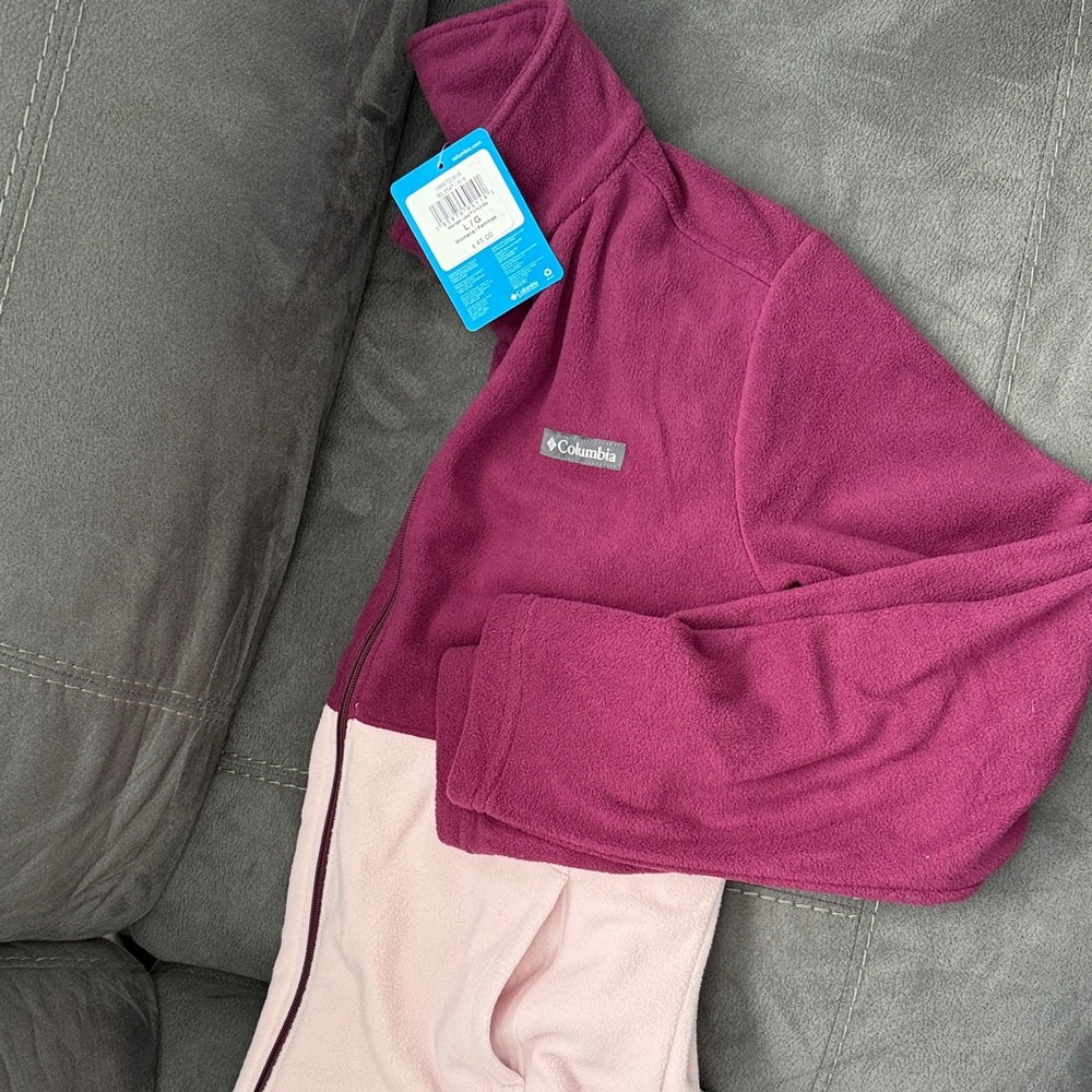Columbia Women’s Fleece - Burgundy and Light Pink